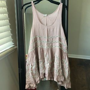 Free People Polka Dot, Lace Slip Dress/Tunic (Large)